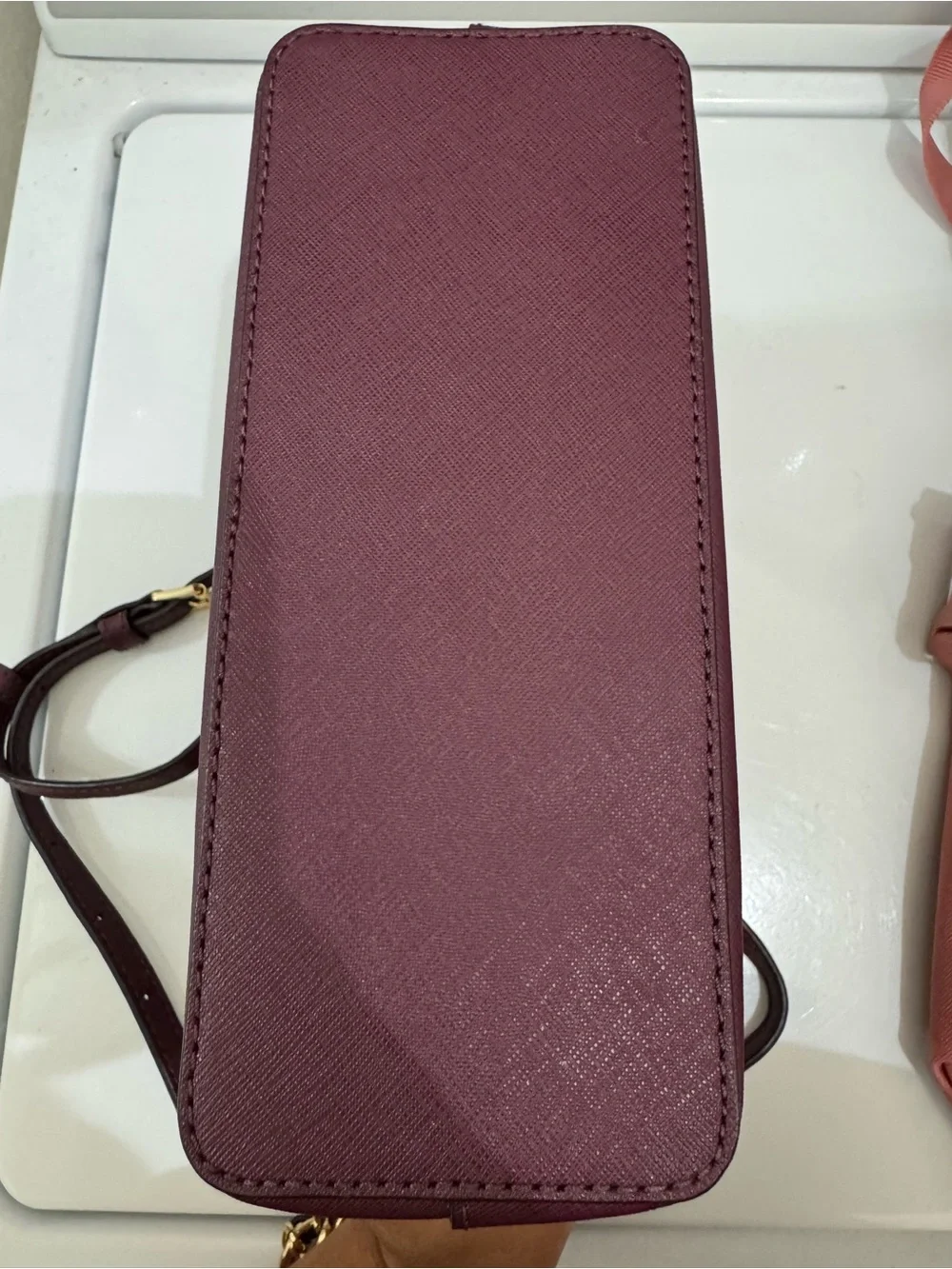 Michael Kors Cindy Large Dome Scalloped Studded Crossbody Bag – Plum / Wine